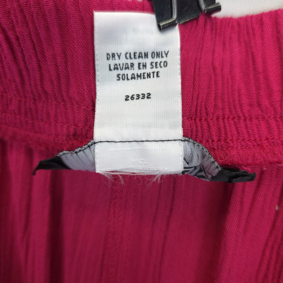 Sag Harbor 2 Pcs Set Pants & Tunic Embroidered Gauzy Women 1X Fuchsia Travel - Picture 9 of 14